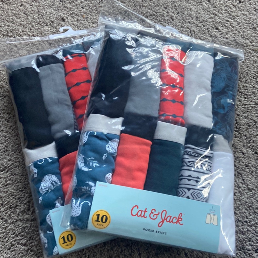 2 Packs Boys Size Large Cat & Jack Boxer Briefs NWT